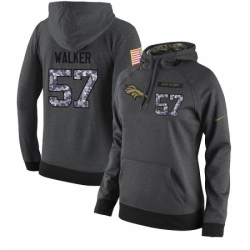 NFL Womens Nike Denver Broncos 57 Demarcus Walker Stitched Black Anthracite Salute to Service Player Performance Hoodie