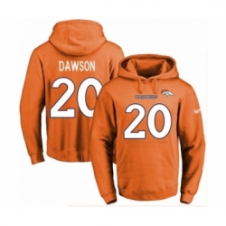 Football Mens Denver Broncos 20 Duke Dawson Orange Name Number Pullover Hoodie