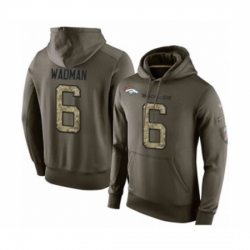 Football Mens Denver Broncos 6 Colby Wadman Green Salute To Service Pullover Hoodie