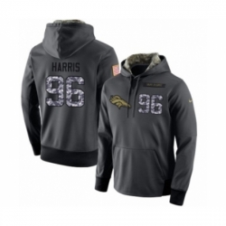 Football Mens Denver Broncos 96 Shelby Harris Stitched Black Anthracite Salute to Service Player Performance Hoodie