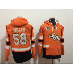 Men Nike Denver Broncos Von Miller 58 NFL Winter Thick Hoodie Orange