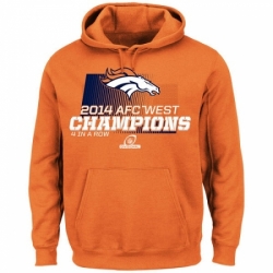 NFL Denver Broncos Majestic 2014 AFC West Division Champions Hoodie Orange