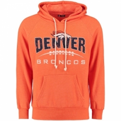 NFL Denver Broncos Majestic First Down Tri Blend Pullover Hoodie Orange