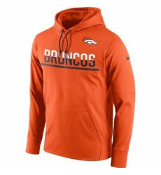 NFL Mens Denver Broncos Nike Sideline Circuit Orange Pullover Hoodie