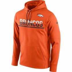 NFL Mens Denver Broncos Nike Sideline Circuit Orange Pullover Hoodie