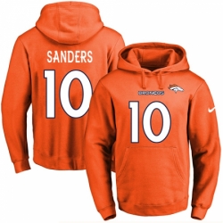 NFL Mens Nike Denver Broncos 10 Emmanuel Sanders Orange Name Number Pullover Hoodie