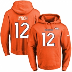 NFL Mens Nike Denver Broncos 12 Paxton Lynch Orange Name Number Pullover Hoodie