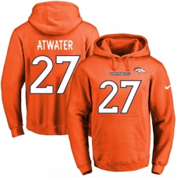 NFL Mens Nike Denver Broncos 27 Steve Atwater Orange Name Number Pullover Hoodie