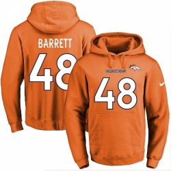 NFL Mens Nike Denver Broncos 48 Shaquil Barrett Orange Name Number Pullover Hoodie