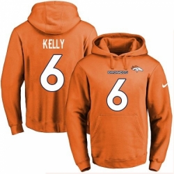 NFL Mens Nike Denver Broncos 6 Chad Kelly Orange Name Number Pullover Hoodie