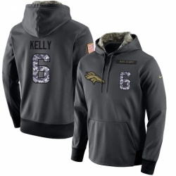 NFL Mens Nike Denver Broncos 6 Chad Kelly Stitched Black Anthracite Salute to Service Player Performance Hoodie