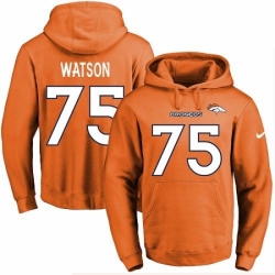 NFL Mens Nike Denver Broncos 75 Menelik Watson Orange Name Number Pullover Hoodie