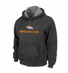 NFL Mens Nike Denver Broncos Authentic Logo Pullover Hoodie Dark Grey