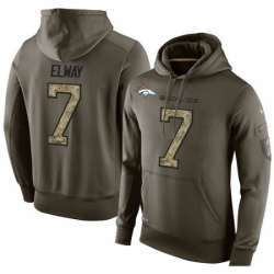 NFL Nike Denver Broncos 7 John Elway Green Salute To Service Mens Pullover Hoodie