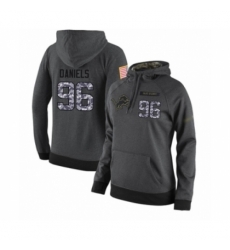 Football Womens Detroit Lions 96 Mike Daniels Stitched Black Anthracite Salute to Service Player Performance Hoodie