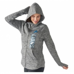 NFL Detroit Lions G III 4Her by Carl Banks Womens Recovery Full Zip Hoodie Heathered Gray