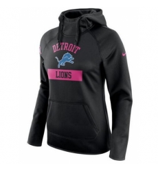 NFL Detroit Lions Nike Womens Breast Cancer Awareness Circuit Performance Pullover Hoodie Black