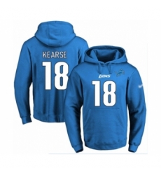 Football Mens Detroit Lions 18 Jermaine Kearse Blue Name Number Pullover Hoodie