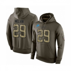 Football Mens Detroit Lions 29 Rashaan Melvin Green Salute To Service Pullover Hoodie