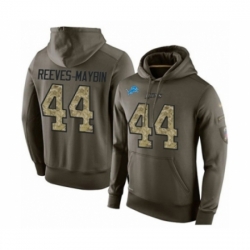 Football Mens Detroit Lions 44 Jalen Reeves Maybin Green Salute To Service Pullover Hoodie