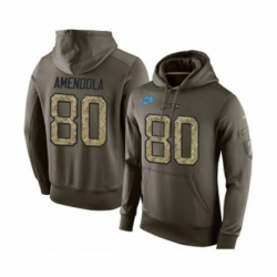 Football Mens Detroit Lions 80 Danny Amendola Green Salute To Service Pullover Hoodie