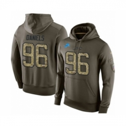 Football Mens Detroit Lions 96 Mike Daniels Green Salute To Service Pullover Hoodie