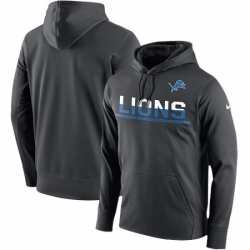 NFL Mens Detroit Lions Nike Anthracite Sideline Circuit Pullover Performance Hoodie