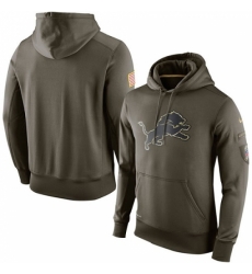 NFL Mens Detroit Lions Nike Olive Salute To Service KO Performance Hoodie
