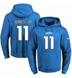 NFL Mens Nike Detroit Lions 11 Marvin Jones Jr Blue Name Number Pullover Hoodie