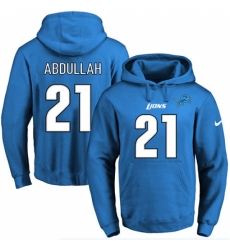 NFL Mens Nike Detroit Lions 21 Ameer Abdullah Blue Name Number Pullover Hoodie