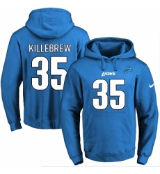 NFL Mens Nike Detroit Lions 35 Miles Killebrew Blue Name Number Pullover Hoodie