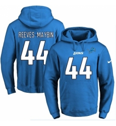 NFL Mens Nike Detroit Lions 44 Jalen Reeves Maybin Blue Name Number Pullover Hoodie
