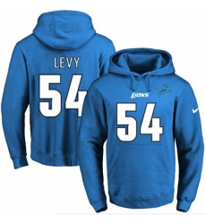 NFL Mens Nike Detroit Lions 54 DeAndre Levy Blue Name Number Pullover Hoodie