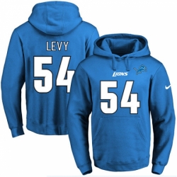 NFL Mens Nike Detroit Lions 54 DeAndre Levy Blue Name Number Pullover Hoodie