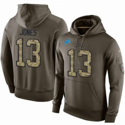 NFL Nike Detroit Lions 13 TJ Jones Green Salute To Service Mens Pullover Hoodie