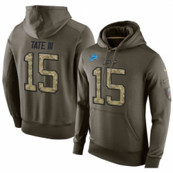 NFL Nike Detroit Lions 15 Golden Tate III Green Salute To Service Mens Pullover Hoodie