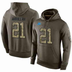 NFL Nike Detroit Lions 21 Ameer Abdullah Green Salute To Service Mens Pullover Hoodie
