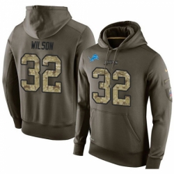 NFL Nike Detroit Lions 32 Tavon Wilson Green Salute To Service Mens Pullover Hoodie