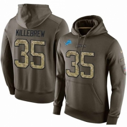 NFL Nike Detroit Lions 35 Miles Killebrew Green Salute To Service Mens Pullover Hoodie