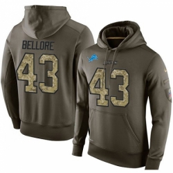 NFL Nike Detroit Lions 43 Nick Bellore Green Salute To Service Mens Pullover Hoodie