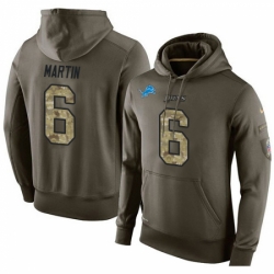 NFL Nike Detroit Lions 6 Sam Martin Green Salute To Service Mens Pullover Hoodie