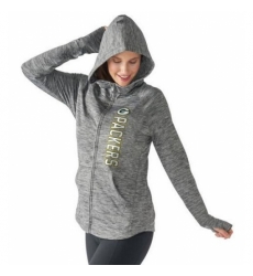 NFL Green Bay Packers G III 4Her by Carl Banks Womens Recovery Full Zip Hoodie Heathered Gray