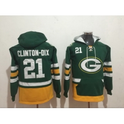 Men Nike Green Bay Packers Ha Ha Clinton-Dix 21 NFL Winter Thick Hoodie