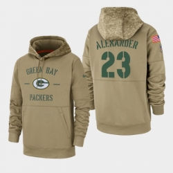 Mens Green Bay Packers 23 Jaire Alexander Green Bay Packers 2019 Salute to Service Sideline Therma Pullover Hoodie Tan