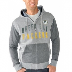 NFL Green Bay Packers G III Sports by Carl Banks Safety Tri Blend Full Zip Hoodie Heathered Gray