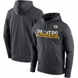 NFL Mens Green Bay Packers Nike Anthracite Sideline Circuit Pullover Performance Hoodie