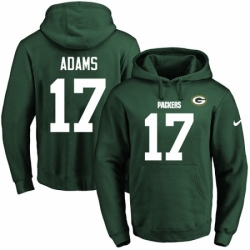 NFL Mens Nike Green Bay Packers 17 Davante Adams Green Name Number Pullover Hoodie
