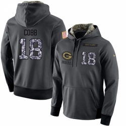 NFL Mens Nike Green Bay Packers 18 Randall Cobb Stitched Black Anthracite Salute to Service Player Performance Hoodie