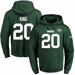 NFL Mens Nike Green Bay Packers 20 Kevin King Green Name Number Pullover Hoodie