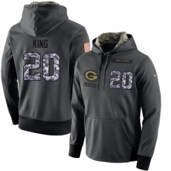 NFL Mens Nike Green Bay Packers 20 Kevin King Stitched Black Anthracite Salute to Service Player Performance Hoodie